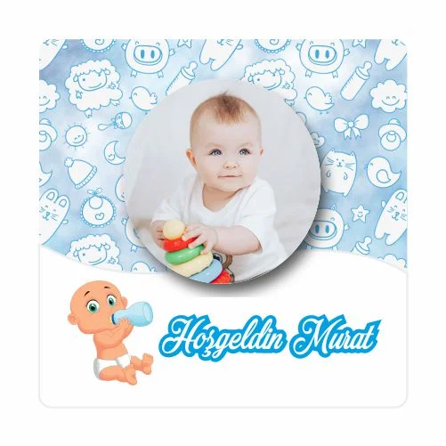 Yeni Doğan Temalı Doğum Günü Magneti